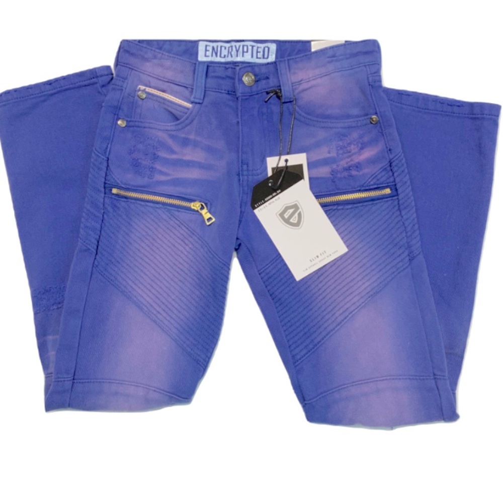 SALE Encrypted Slim Fit Distressed Jeans
